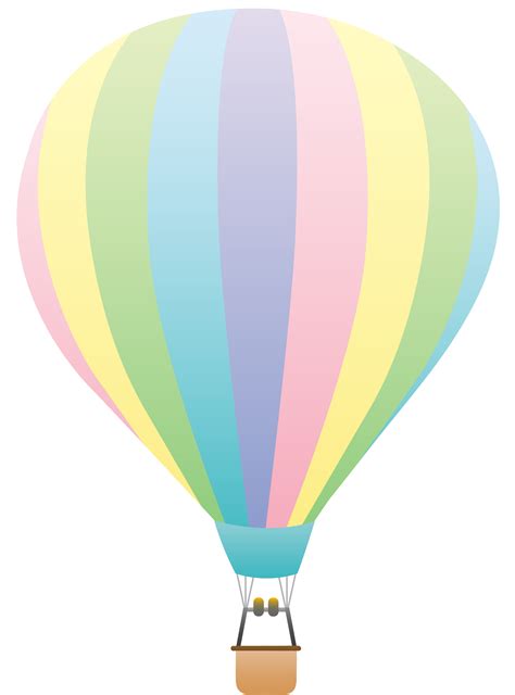 pastel hot air balloon clipart